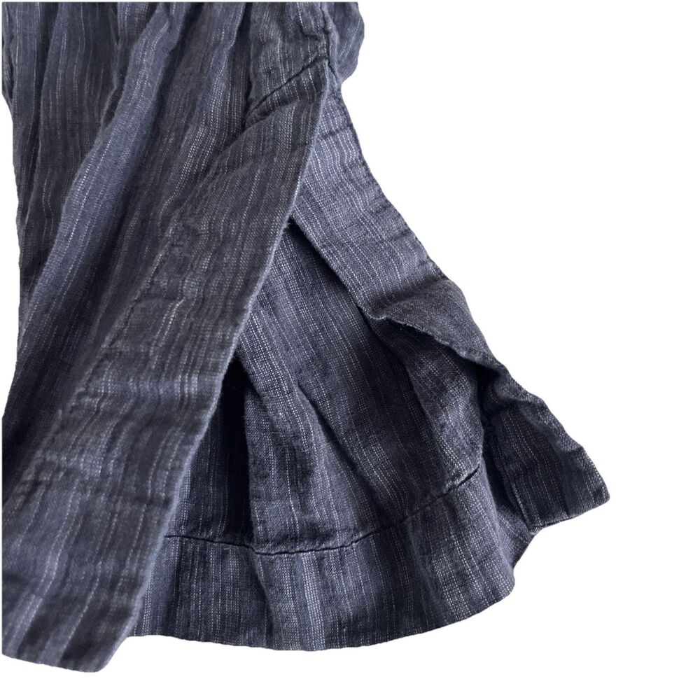 Athleta Pants Women 1x Blue Stripe Retreat Linen Split Leg Beachy Boho Casual - Picture 3 of 7